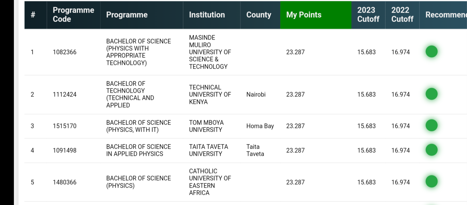 Mobile View of Results